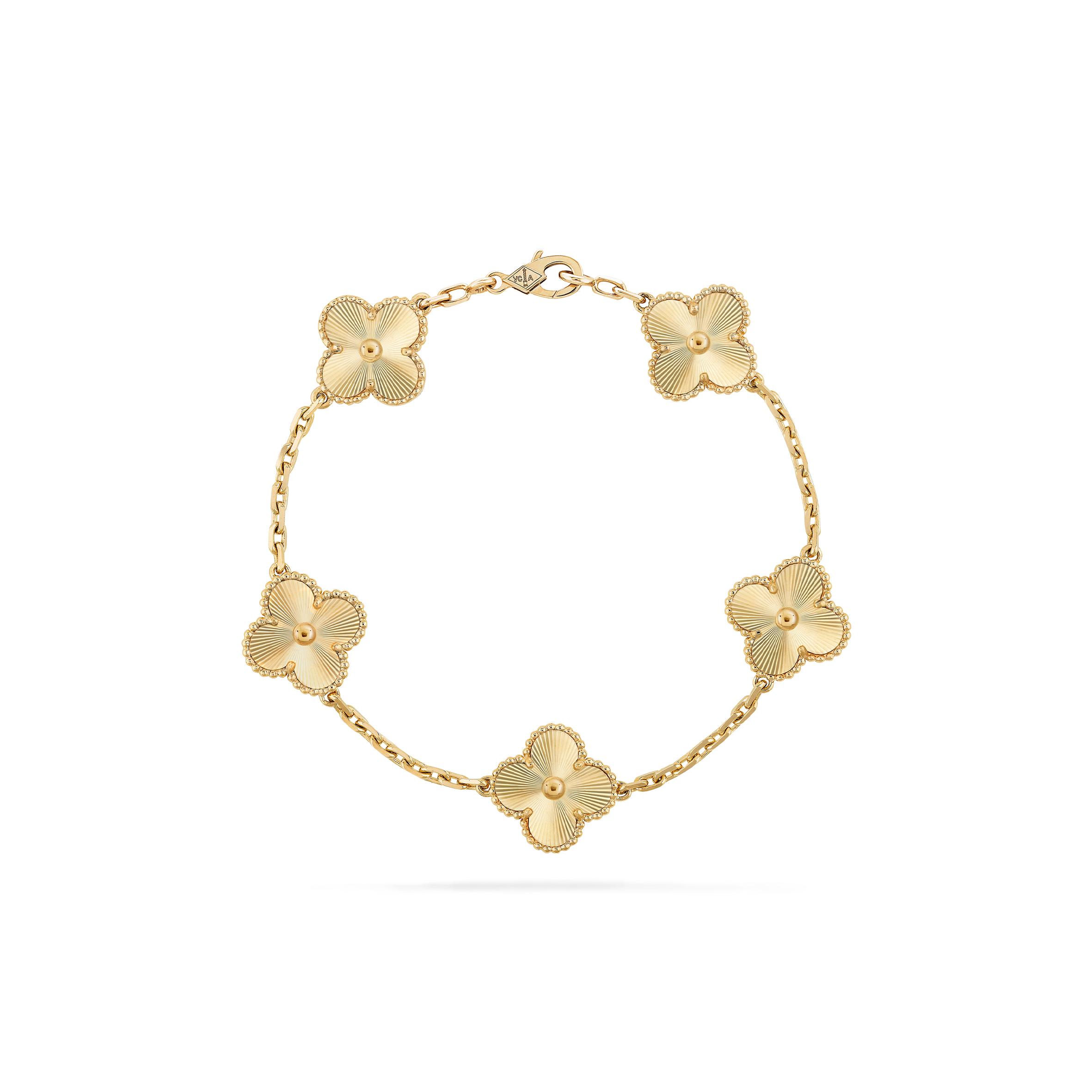 VAN CLEEF ARPELS VINTAGE ALHAMBRA BRACELET, 5 MOTIFS - YELLOW GOLD VCARP3JK00 VAN CLEEF ARPELS VINTAGE ALHAMBRA BRACELET, 5 MOTIFS - YELLOW GOLD VCARP3JK00